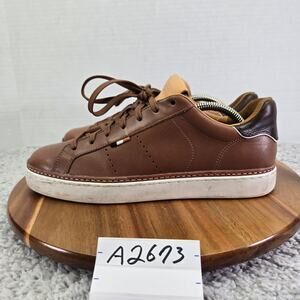 Allen Edmonds Men 8D Alpha Brown Leather Lace Up Daily Casual Lifestyle Sneaker